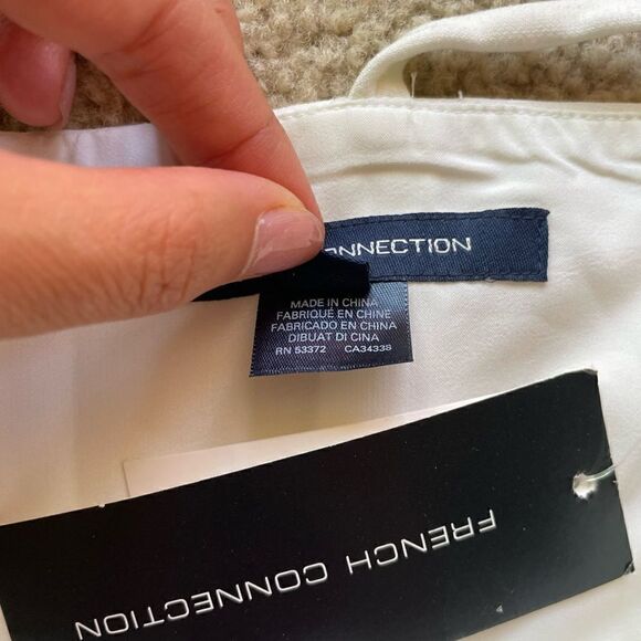 French Connection Whisper Light Square Neck Dress White Size 0 - Picture 5 of 14